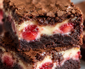 Strawberry cheesecake swirl brownies