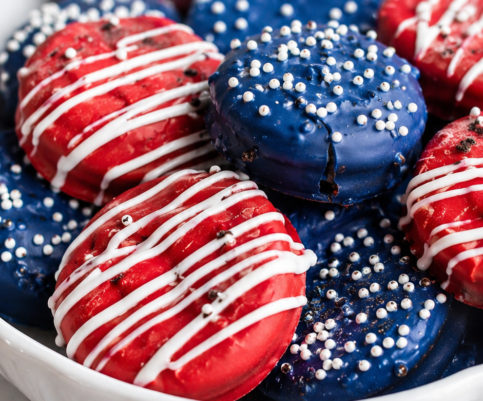 Easy 4th of July Chocolate Covered Oreos (Festive Red, White & Blue Treats)