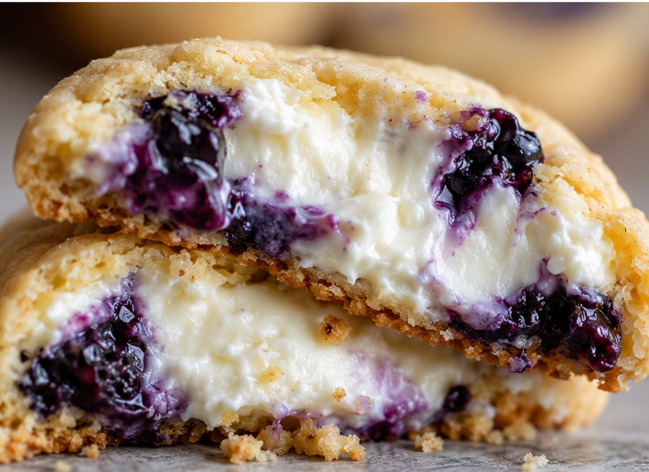 Blueberry Cheesecake Swirl Cookies (Soft, Chewy, Bakery-Style Treats)
