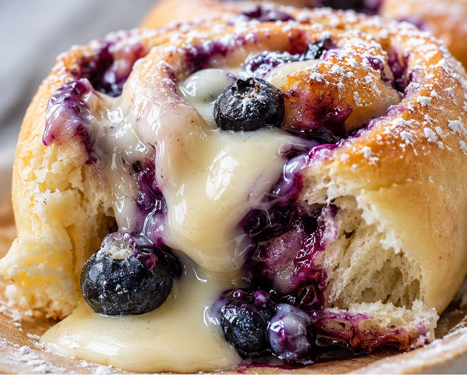 Blueberry Vanilla Lava Rolls (Gooey, Fruity Breakfast or Dessert Treat)