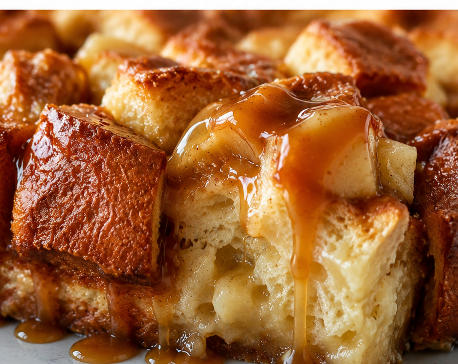 Caramel Apple Brioche Bread Pudding (Cozy Fall Dessert Ready in One Hour)