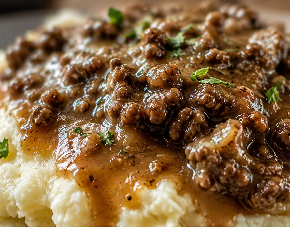 Cozy Hamburger Gravy Over Mashed Potatoes (Ultimate Comfort Food Dinner)
