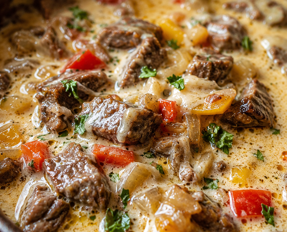 Creamy Philly Cheesesteak Soup (One-Pot Comfort Dinner Ready in 45 Minutes!)