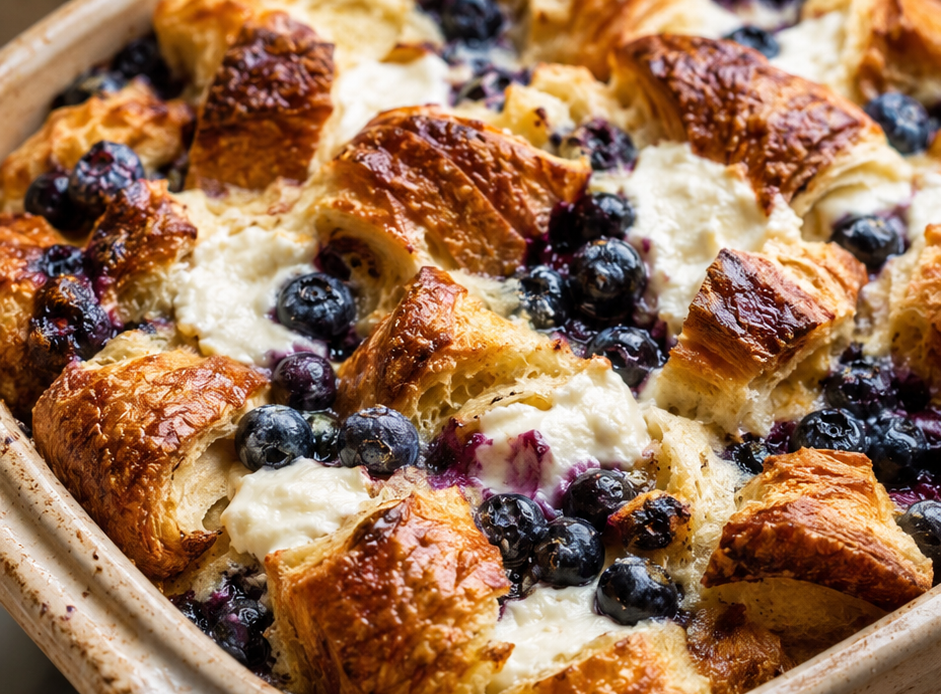 Easy Blueberry Cream Cheese Croissant Bake (Irresistible Weekend Breakfast Magic)