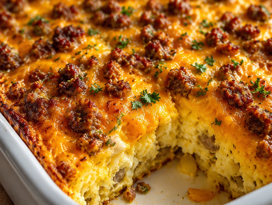 Easy & Cheesy Sausage Breakfast Casserole (The Make-Ahead Breakfast Everyone Craves)