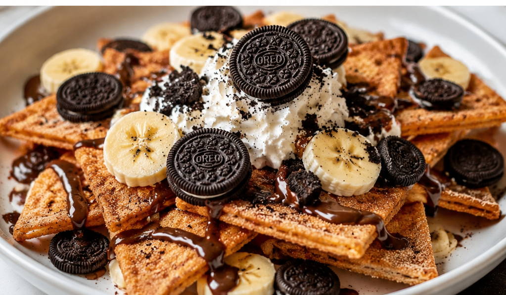 Oreo Banana Cream Churro Nachos (Irresistible Sweet Dessert Nachos)