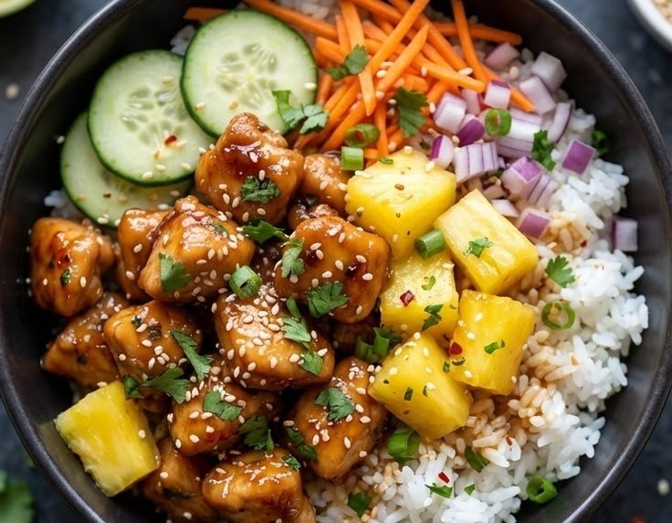 Easy Pineapple Chicken Rice Bowl (Sweet, Savory & Ready in 30 Minutes!)