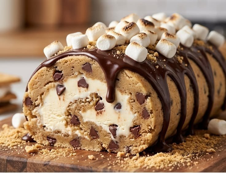 S’mores Explosion Cookie Dough Ice Cream Roll (The Ultimate No-Bake Summer Treat!)