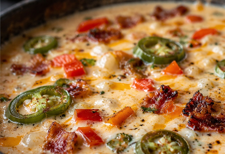 Spicy Jalapeño Popper Soup with Grilled Cheese Dippers (Creamy Comfort in Every Spoonful!)