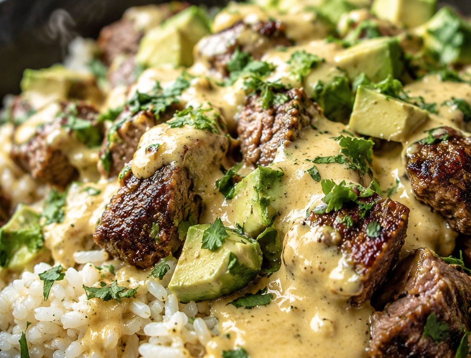 Easy Steak Queso Rice (One-Pan Cheesy Dinner Ready in 30 Minutes)
