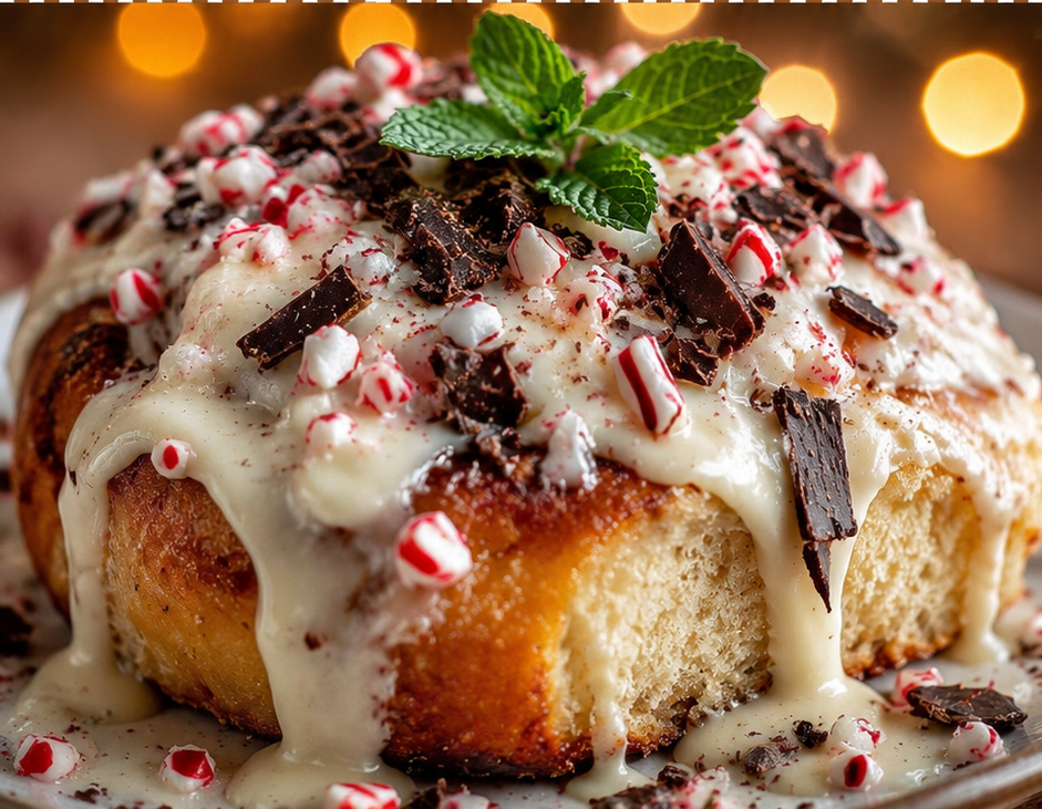 Easy Holiday Peppermint Bark Cinnamon Rolls Recipe (Festive Morning Magic)