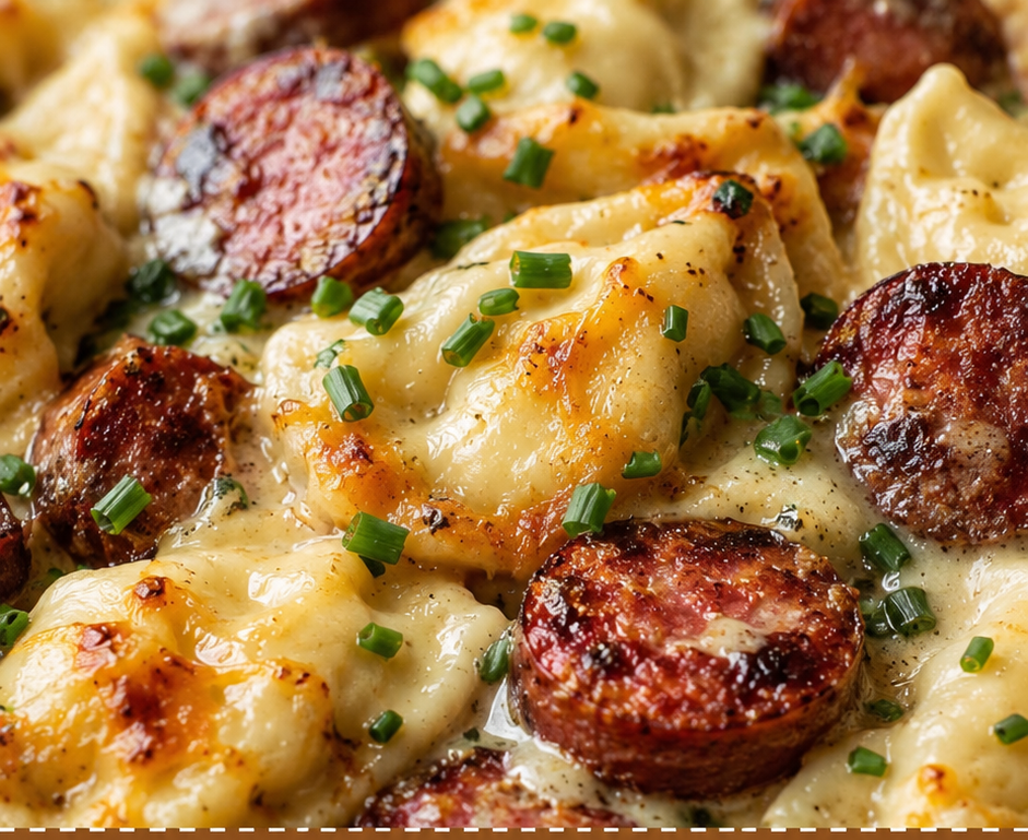 Easy Crockpot Pierogi and Kielbasa Casserole (Hearty, Cheesy Dinner the Whole Family Will Devour!)