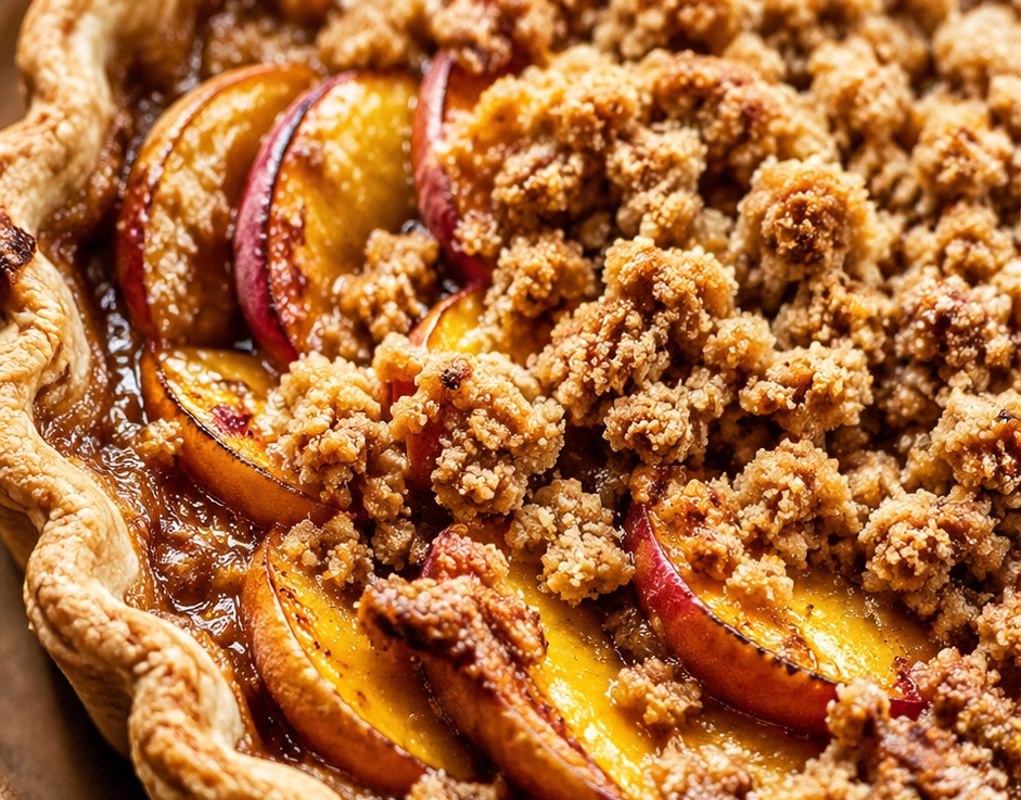 Peach Tart with Streusel Topping (Juicy Summer Fruit Dessert Ready in One Hour)